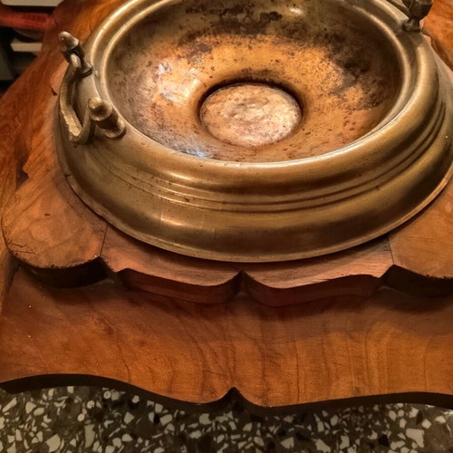 Copper magani with wooden base used