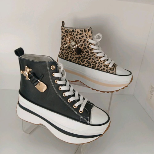Women's sneaker boots new in leopard and black