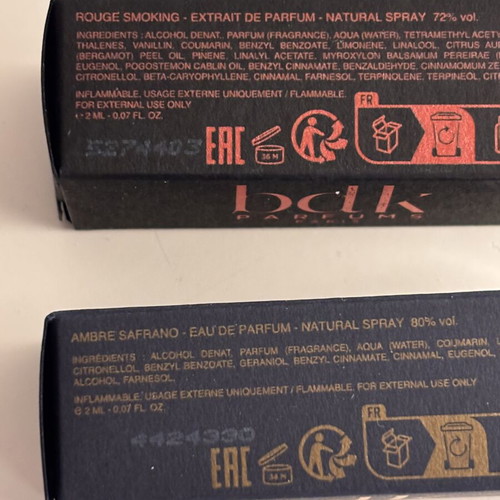 BDK Parfums Rouge Smoking Extrait & Ambre Safrano tester samples new