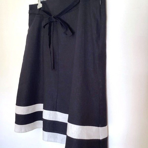 Black A-line skirt with beige stripes XXXL / 46 / 18·New with tags·Bhs