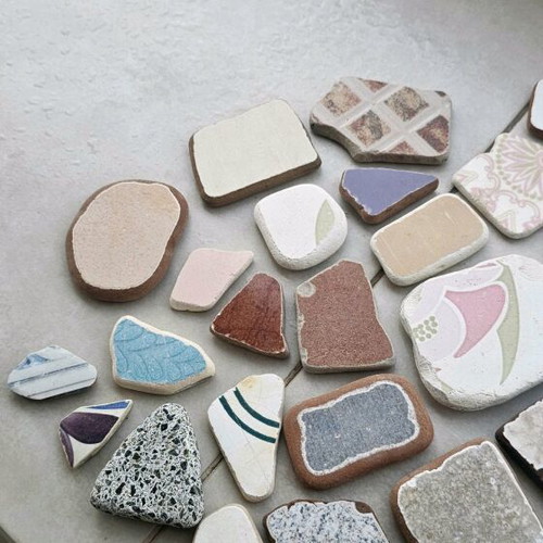 Sea tiles used for crafts and decoration