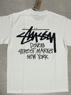 Stussy Dover Street Market New York μπλούζα, λευκή, μέγεθος M
