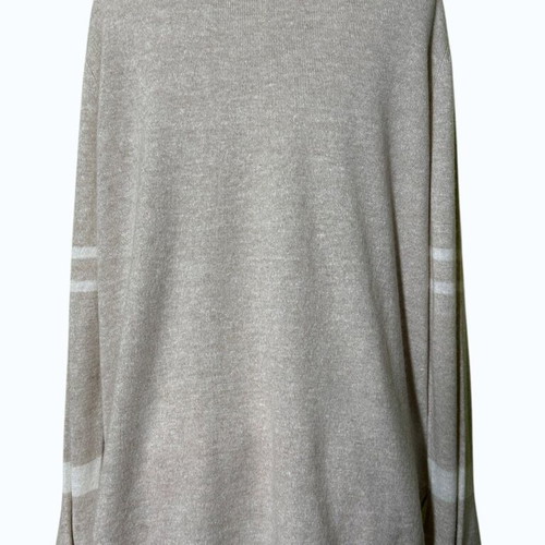 Delicatelove Beige Cashmere Linen Striped Sweater Size 3XL New
