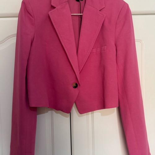 Zara crop jacket like new, pink, size XS