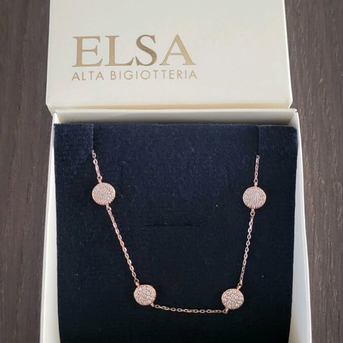 Elsa Alta Bigiotteria bracelet like new, pink gold with rhinestones