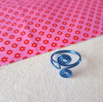 Handmade ring from blue wire regular size made to order