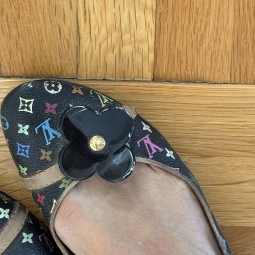Louis Vuitton leather ballerinas used, size 36, multicolor