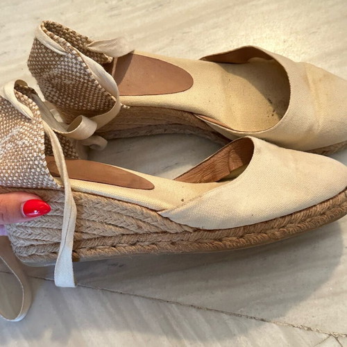 Castaner espadrilles used, white and beige, size 40.5