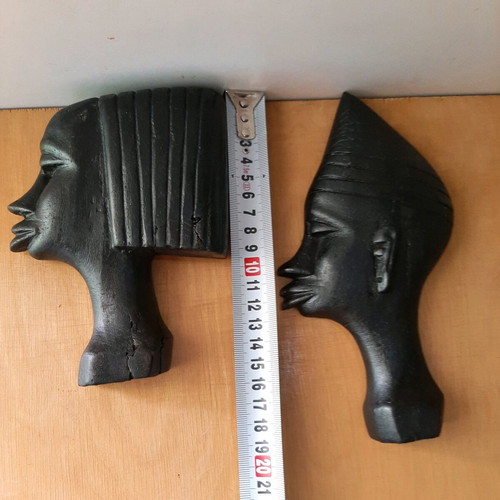 African wooden couple figures used, ebony