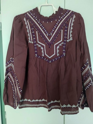 Boho blouse Zara xs with embroidery and patterns, new