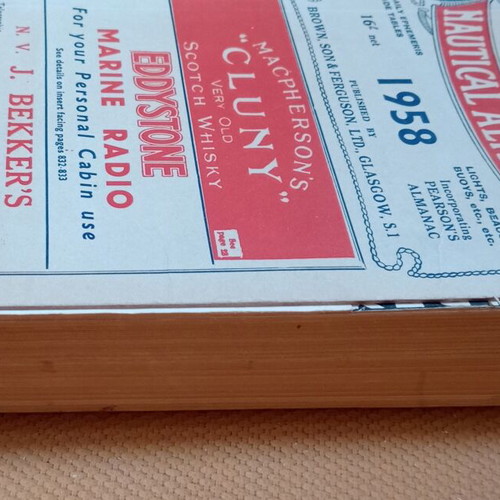 Brown's Nautical Almanac 1958 book used, large heavy