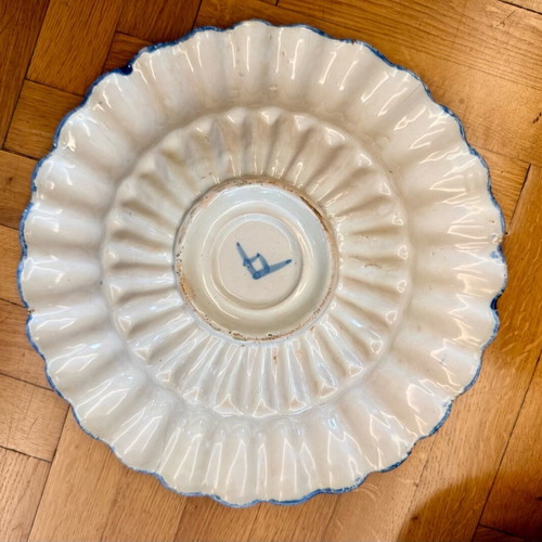 Antique Faience Platter used 18th century with handwritten seal