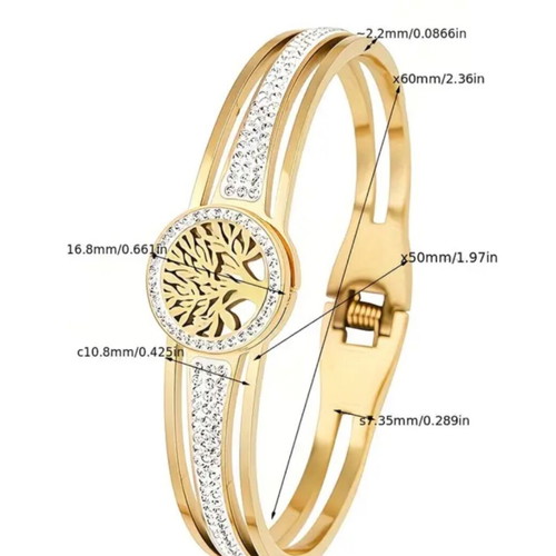 Life Tree Bracelet new, stainless steel, gold and silver colors