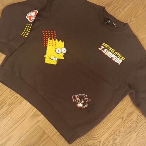 H&M x The Simpsons Loose-Fit Sweatshirt Like New, Dark Brown