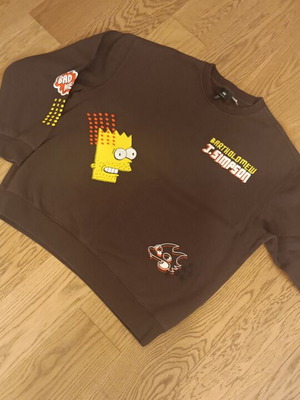 H&M x The Simpsons Loose-Fit Sweatshirt Like New, Dark Brown
