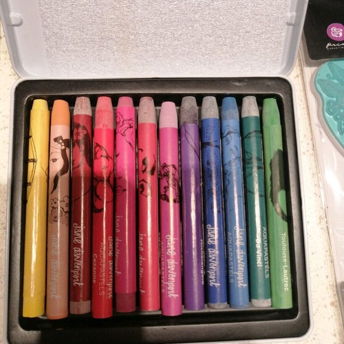 Stamp, stensil and paint set used