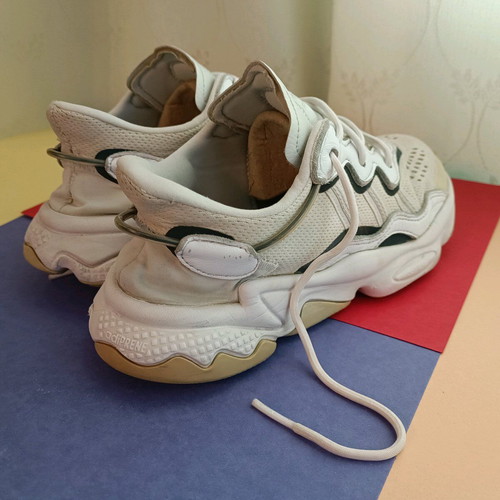 Adidas Ozweego Running Sneakers used, Cloud White Grey One, Size 40.5