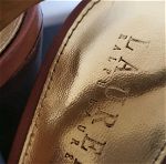 Ralph Lauren Shaina leather heel sandals, 38,πεδιλα, γνήσιο δέρμα, ταμπά