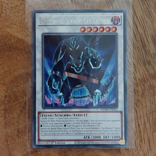 Yu-Gi-Oh Card Earthbound Servant Geo Gremlin 1st Edition near mint
