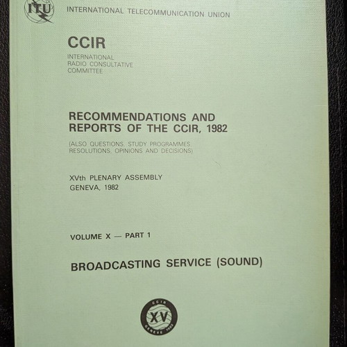 International Telecommunication Union ITU CCIR Geneva 1982 technical document