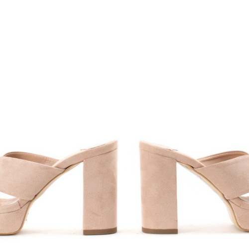 Sante high-heeled suede sandals size 37 nude, lightly worn