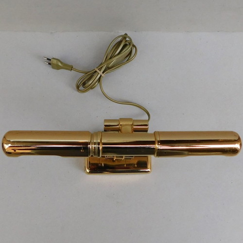 Two-light brass applique with joints for picture lighting