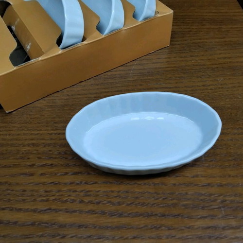 Heatproof Tart Bakeware Set 4 Pieces White New