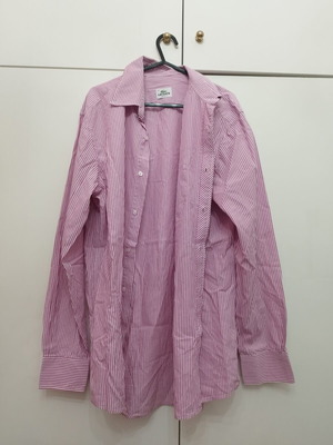 Lacoste striped pink shirt size M like new