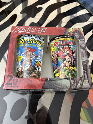 Red Sonja Dynamite Comics ποτήρια με εξώφυλλα #1 και #4, σετ 2