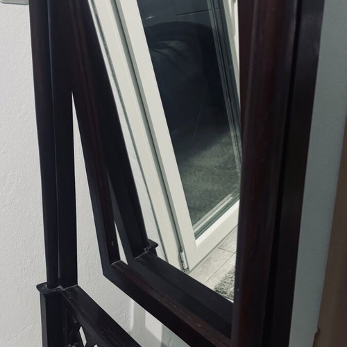 Wooden floor mirror used, dark brown 188x66cm