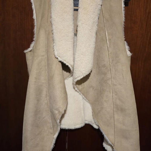 Bershka Vest S like new, white and beige