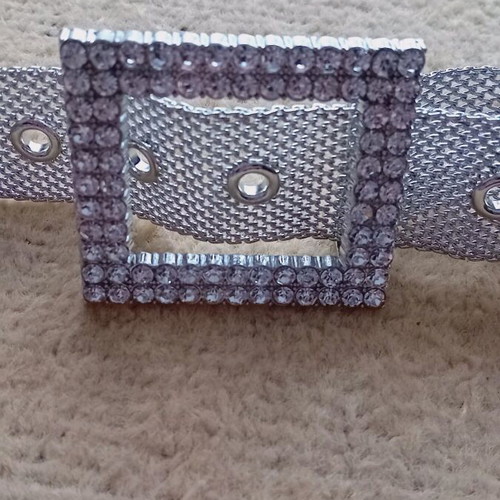 Silver women's belt with rhinestones new