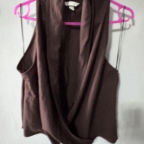H&M sleeveless blouse, brown, XL