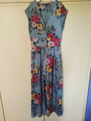 Summer floral dress Zara XS like new, colorful turquoise