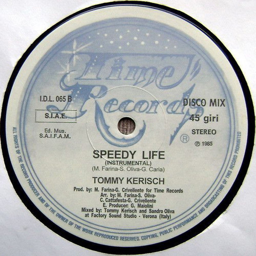 Tommy Kerisch Speedy Life vinyl record, electronic