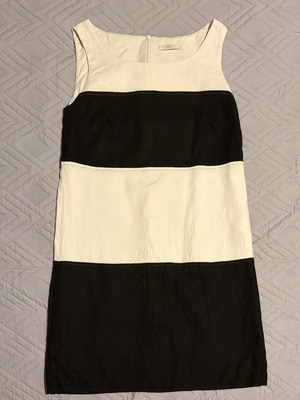 Marks & Spencer linen small dress black and white sleeveless like new