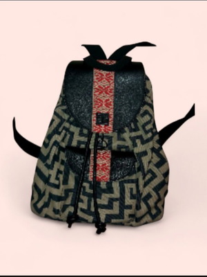 El.bags backpack like new, black and beige