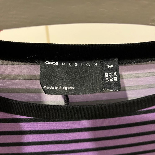 ASOS striped purple long-sleeve dress new, size 36/S to 38/M