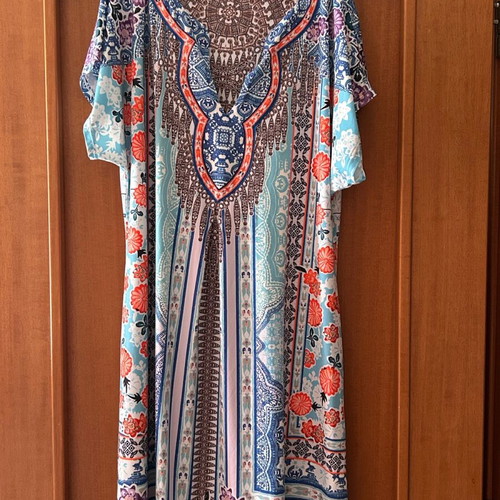 Hale Bob dress like new, medium size, beige and blue