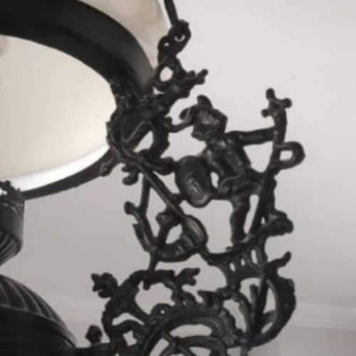 Antique ceiling lamp lamp, with opaline glass