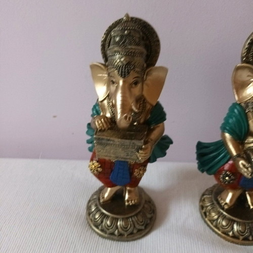Ganesa statues used, set of 3, 20 cm height