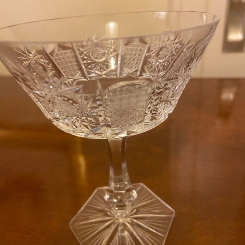 Vintage crystal champagne glasses pack of 12 like new, handmade