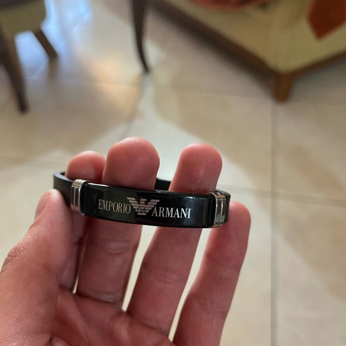 Emporio Armani men's bracelet black like new
