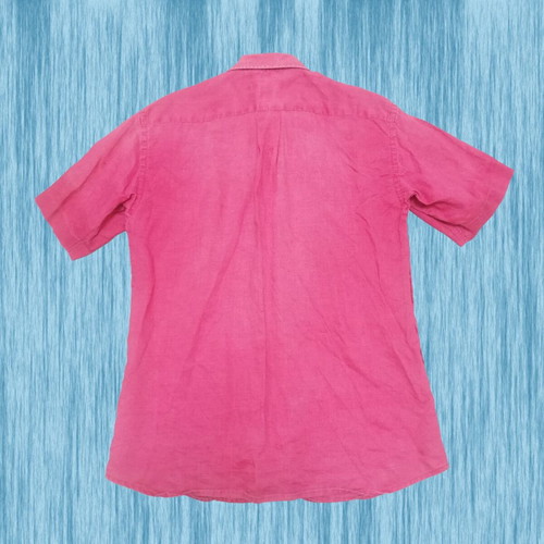 Linen shirt used, vintage red-pink, medium-large fit