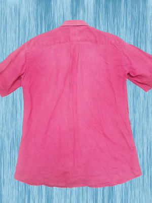 Linen shirt used, vintage red-pink, medium-large fit