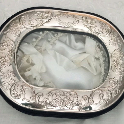 Silver Stefanochiki 925 like new with pearls in wooden box