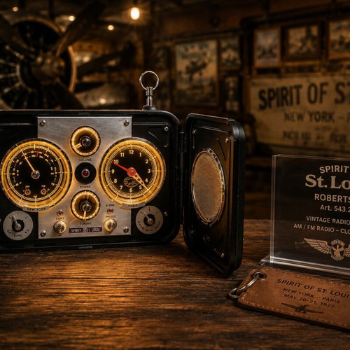 Spirit of St. Louis Robertson N-X-211 Radio Alarm Clock, vintage