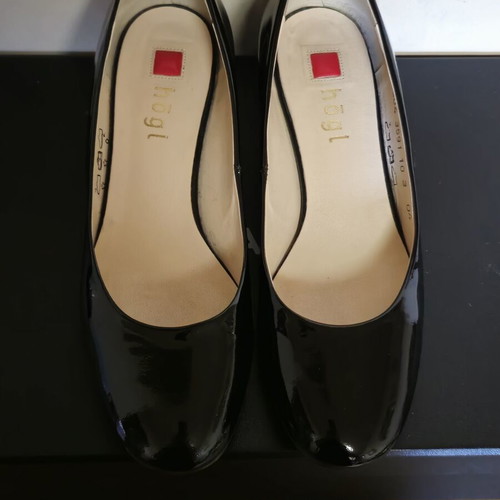 Högl women's shoes low stable heel like new, black leather, size 36