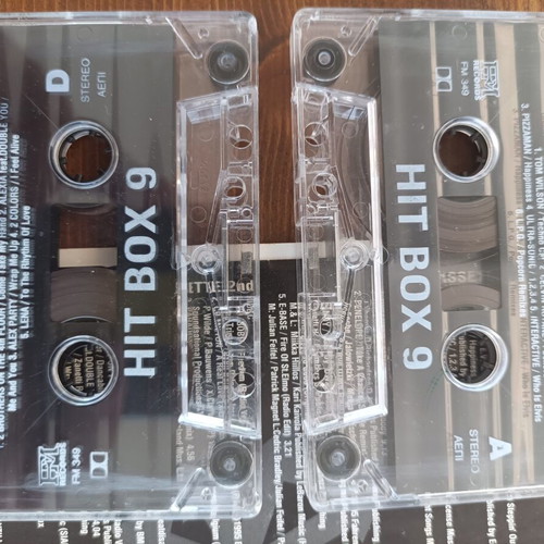 Hit Box 7 and Hit Box 9 cassette tapes used, 90s dance hits