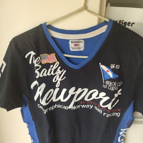Geographical Norway Newport T-shirt Navy Blue used, size L